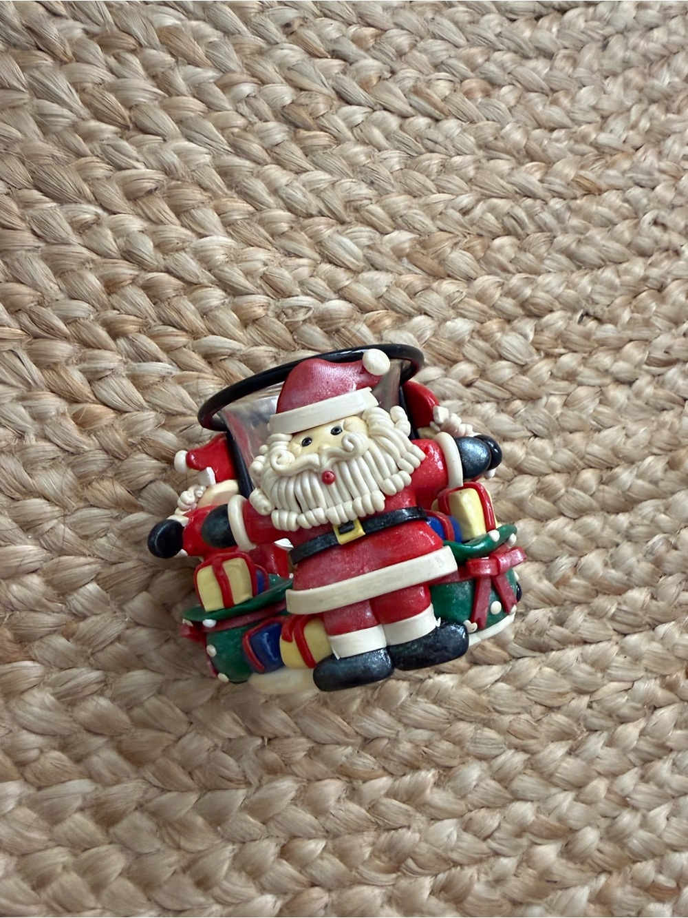 Vintage Santa Christmas Votive Candle Holder – 1990s Holiday Decor